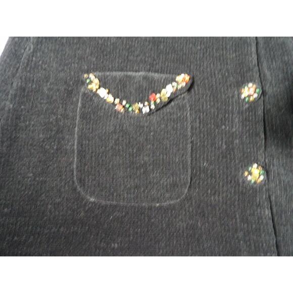 J Two New York Cardigan Sweater Chenille Sweater XL Black Beaded Artsy NWT Matur - Picture 12 of 16